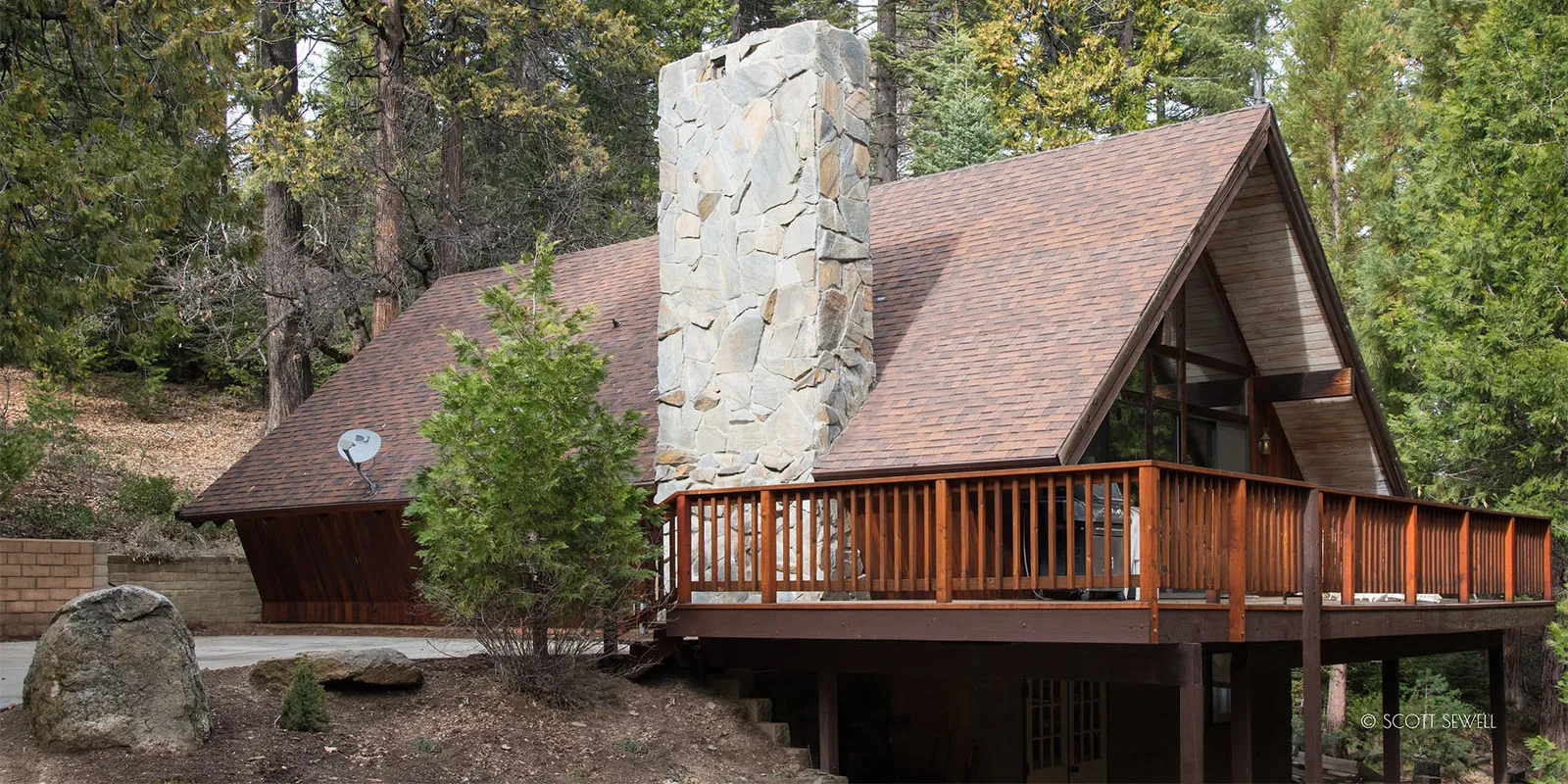 Half Dome Hideaway, an A-frame among tall pines